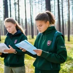 라트비아 국방 정책 - **Prompt:** A dynamic scene depicting young Latvian high school students actively participating in a...